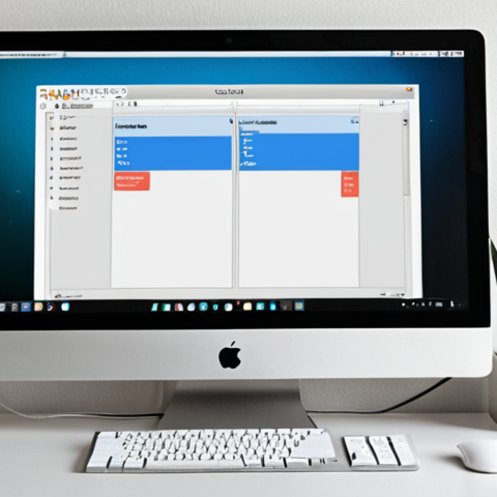 **

A clean and organized computer desktop with a well-structured folder system. Focus on the visual clarity and minimalist aesthetic, conveying a sense of calm and efficiency. Icons are neatly arranged, and a consistent file naming convention is evident (e.g., "20240503-Blogpost-ProductivityTools"). Subtle lighting and a modern desk setup enhance the feeling of digital well-being.

**