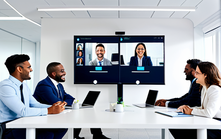 Virtual Team Meeting**

"A diverse team of professionals participating in a video conference call, fully clothed, in a modern, brightly lit office setting. Some team members are smiling and engaged, while others are presenting data on shared screens. The overall atmosphere is collaborative and productive. safe for work, appropriate content, professional attire, perfect anatomy, natural proportions, high quality, family-friendly."

**