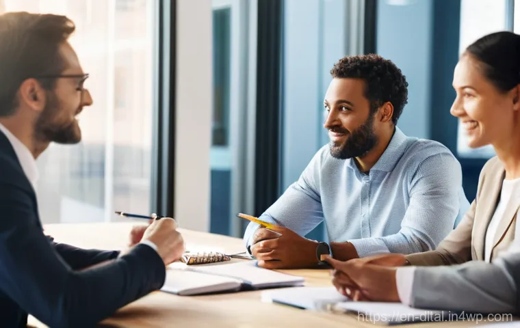 디지털 도구를 활용한 고객 피드백 수집 방법 - **Prompt:** A diverse group of professionals, casually yet smartly dressed, gathered around a large,...