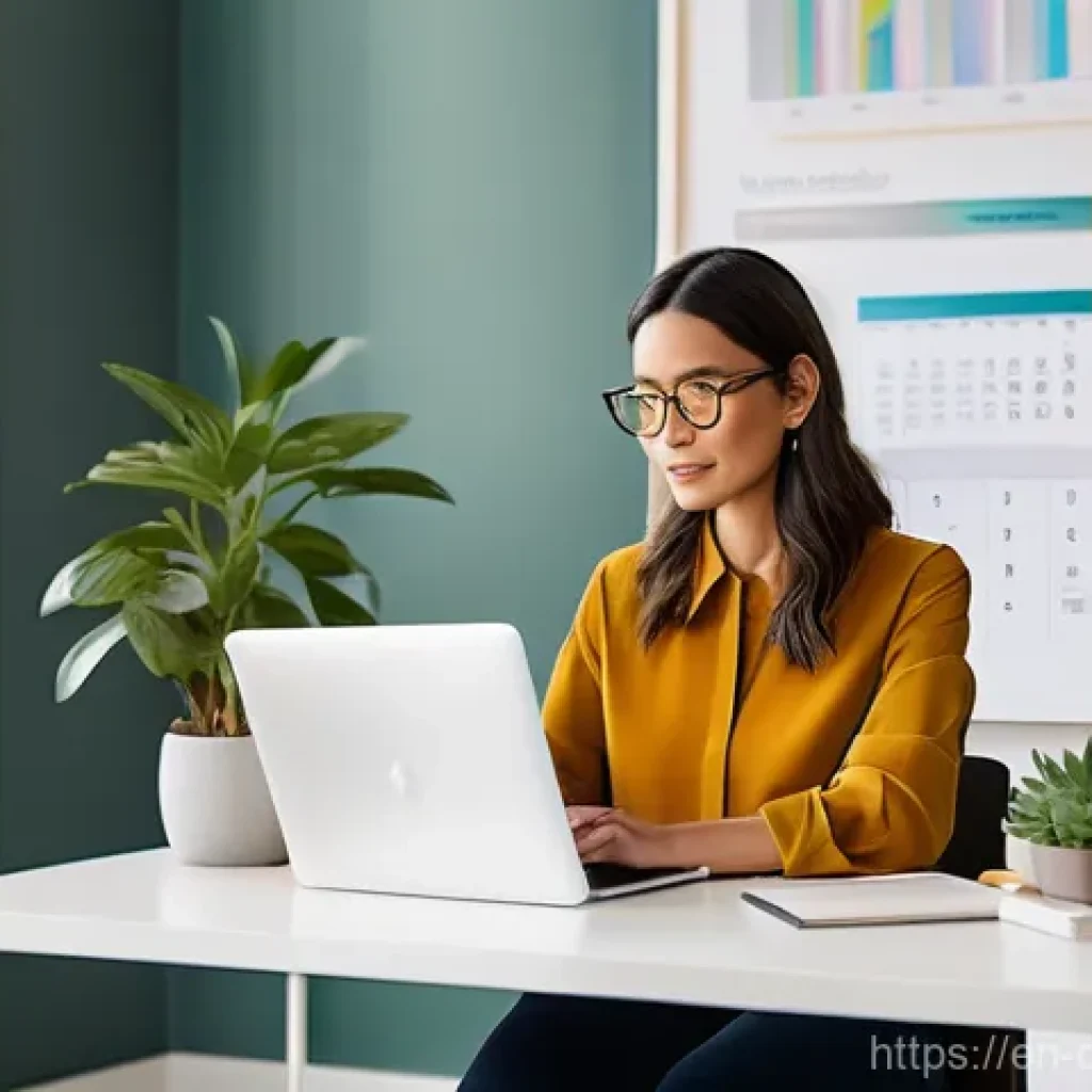 생산성 도구의 글로벌 시장 동향 분석 - **AI-Powered Personal Productivity:**
    "A bright, contemporary home office space bathed in natura...